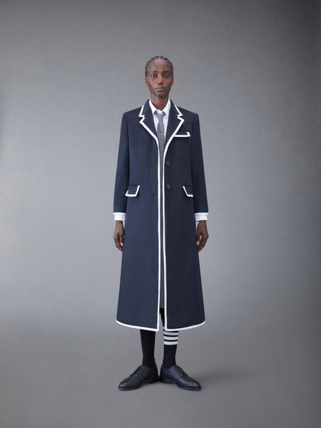 CASHMERE 2003 HIGH ARMHOLE CHESTERFIELD COAT NAVY