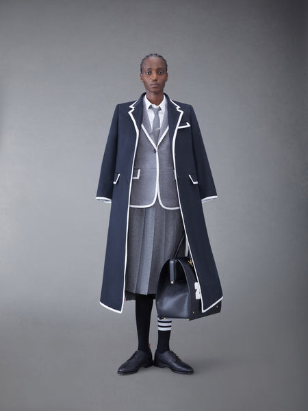 CASHMERE 2003 HIGH ARMHOLE CHESTERFIELD COAT NAVY