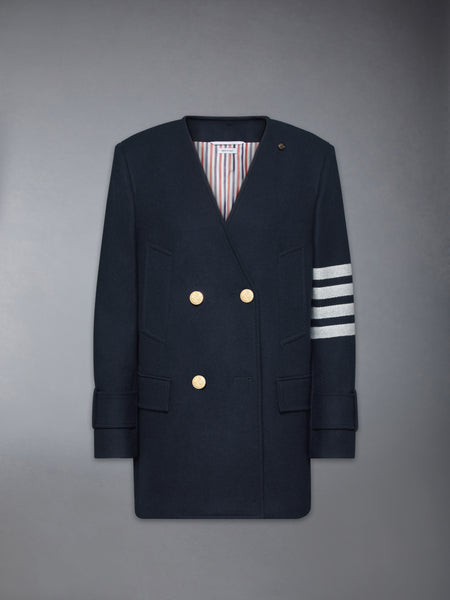 MELTON 4-BAR PEACOAT NAVY