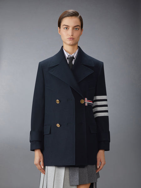 MELTON 4-BAR PEACOAT NAVY