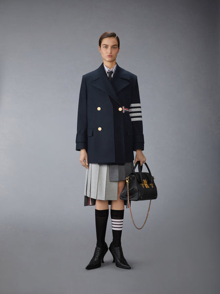 MELTON 4-BAR PEACOAT NAVY