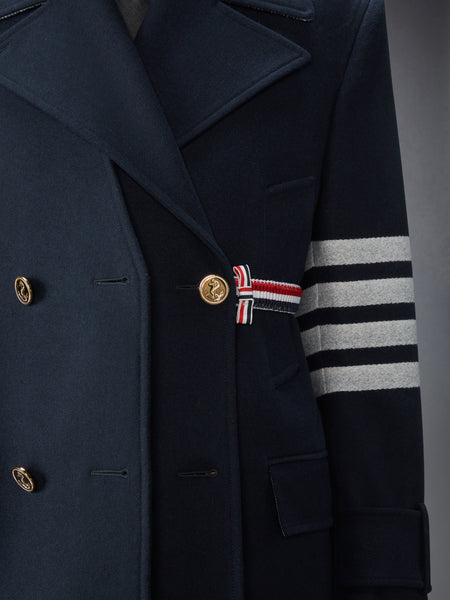 MELTON 4-BAR PEACOAT NAVY