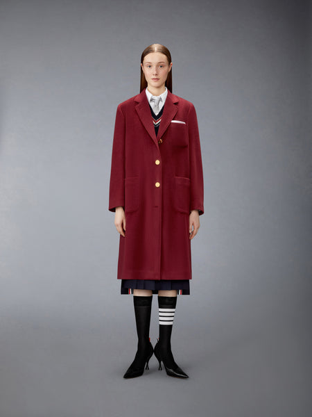 カシミヤ ベルスリーブ オーバーコート バーガンディー