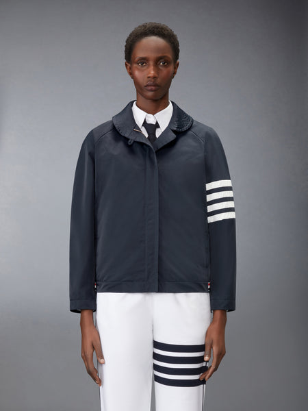 NYLON TECH 4-BAR RAGLAN JACKET NAVY