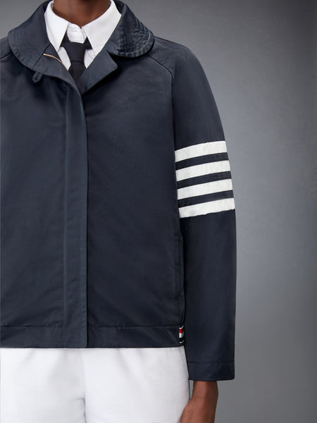 NYLON TECH 4-BAR RAGLAN JACKET NAVY