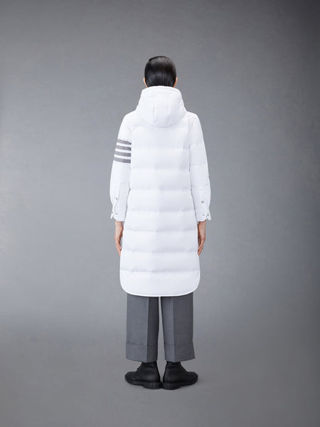 MILITARY RIPSTOP DOWN FILL 4-BAR HOODED SHIRTDRESS WHITE