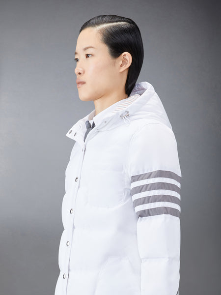 MILITARY RIPSTOP DOWN FILL 4-BAR HOODED SHIRTDRESS WHITE