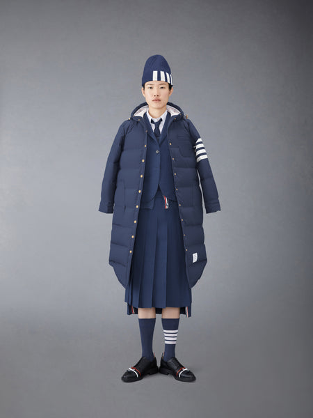 MILITARY RIPSTOP DOWN FILL 4-BAR HOODED SHIRTDRESS NAVY