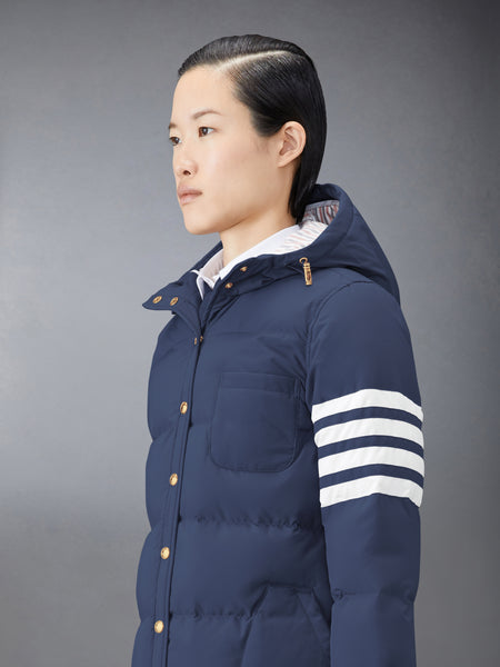 MILITARY RIPSTOP DOWN FILL 4-BAR HOODED SHIRTDRESS NAVY