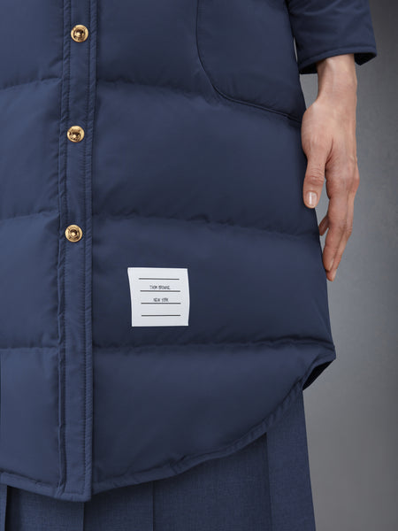 MILITARY RIPSTOP DOWN FILL 4-BAR HOODED SHIRTDRESS NAVY