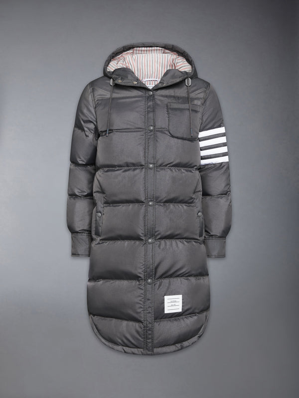 SHINY RIPSTOP LIGHTWEIGHT DOWN FILLED 4-BAR PARKA - featured image