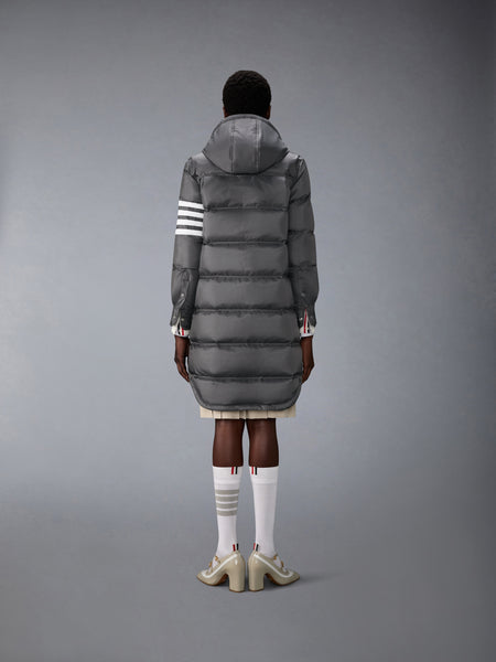 SHINY RIPSTOP LIGHTWEIGHT DOWN FILLED 4-BAR PARKA DARK GREY