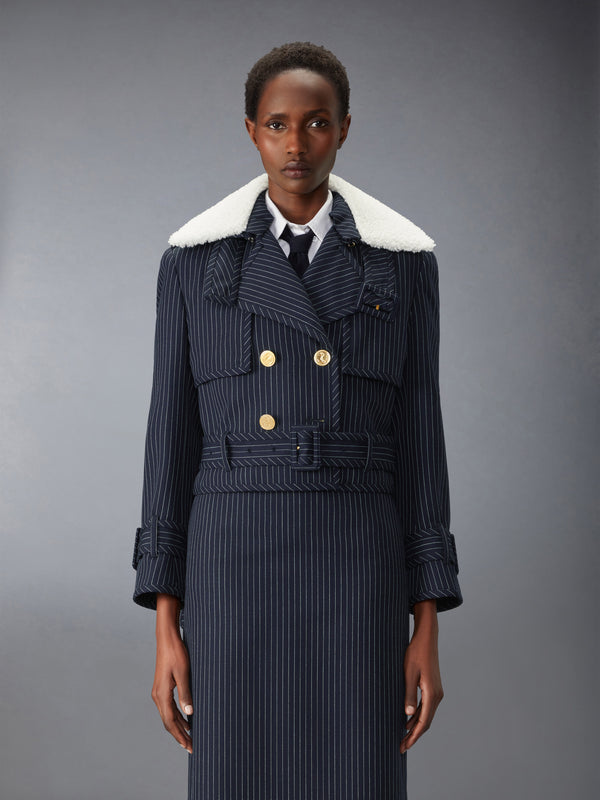 HIGH TWIST WOOL CROPPED TRENCH - image 1