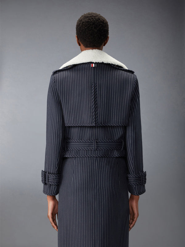 HIGH TWIST WOOL CROPPED TRENCH - image 2