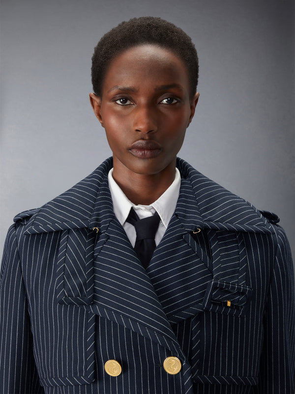 HIGH TWIST WOOL CROPPED TRENCH - image 4