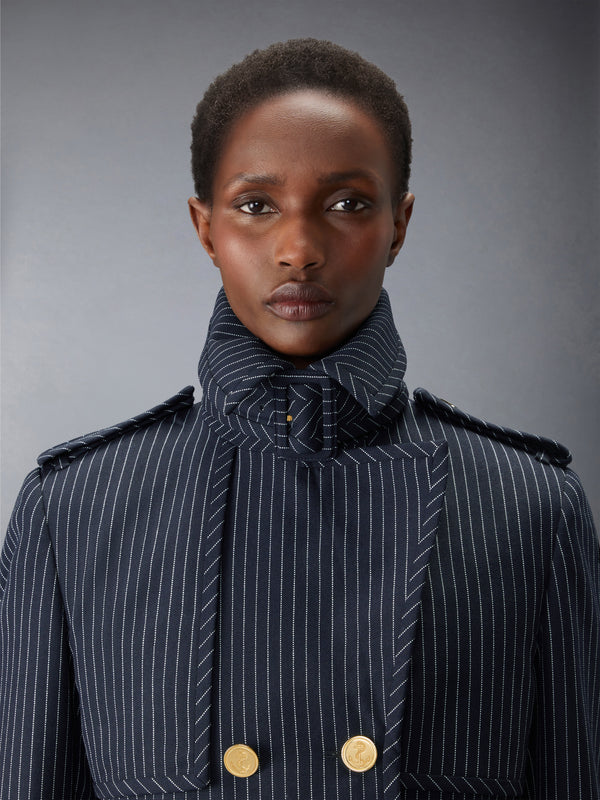 HIGH TWIST WOOL CROPPED TRENCH - image 5