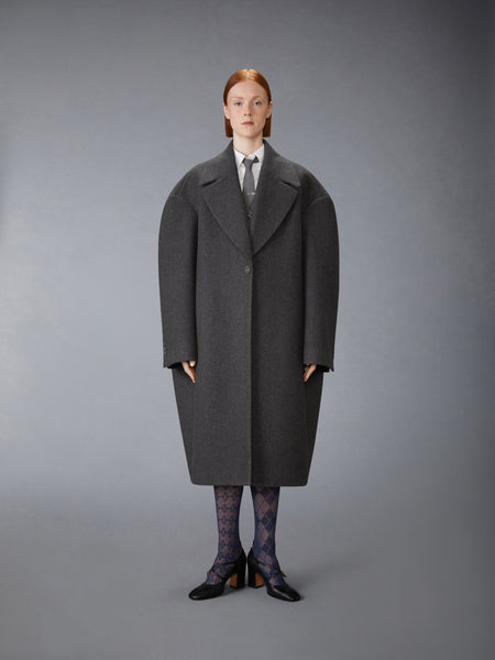 MELTON COCOON COAT DARK GREY