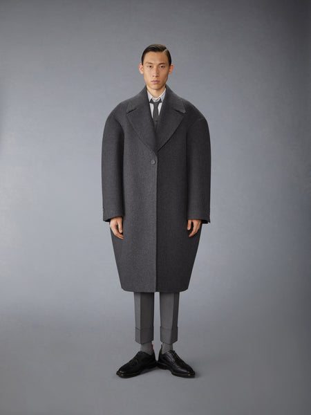 MELTON COCOON COAT DARK GREY