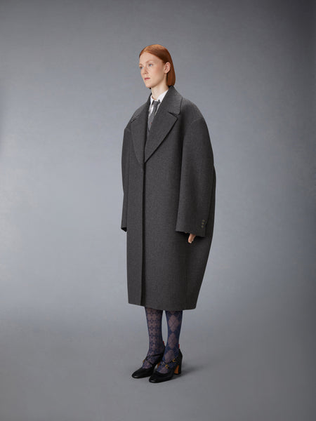 MELTON COCOON COAT DARK GREY