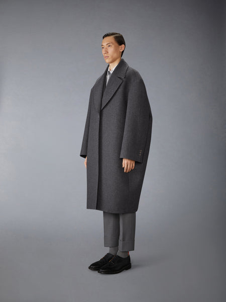 MELTON COCOON COAT DARK GREY
