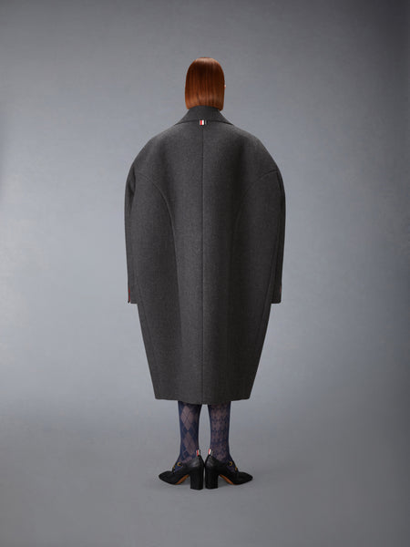 MELTON COCOON COAT DARK GREY