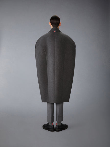MELTON COCOON COAT DARK GREY