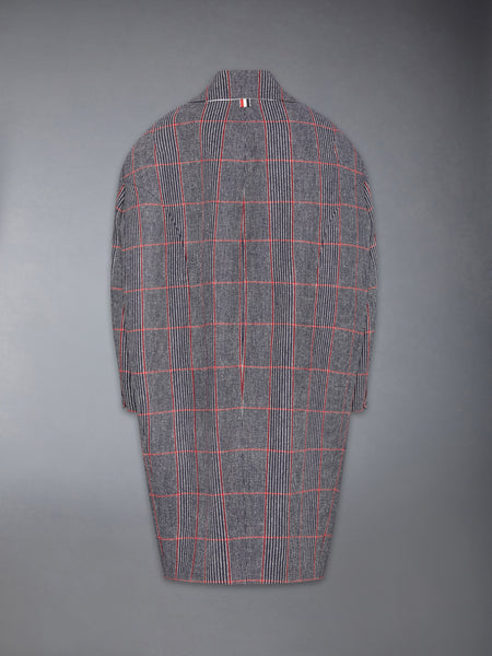 CHECK HUNTING TWEED COCOON COAT RWBWHT