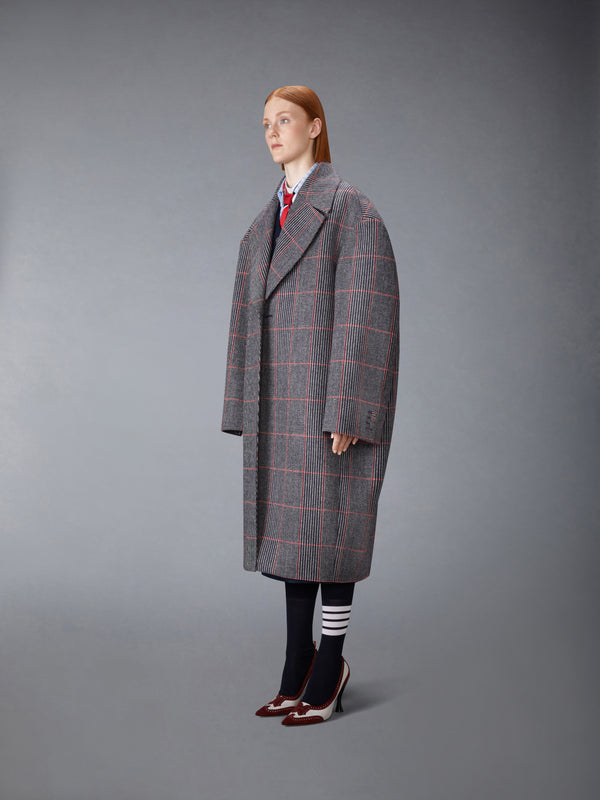 CHECK HUNTING TWEED COCOON COAT - image 2
