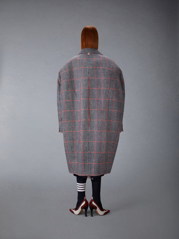 CHECK HUNTING TWEED COCOON COAT - image 3