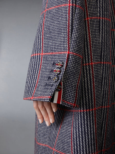 CHECK HUNTING TWEED COCOON COAT RWBWHT
