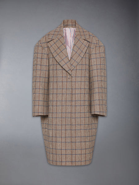 HUNTING TWEED COCOON COAT DARK BROWN