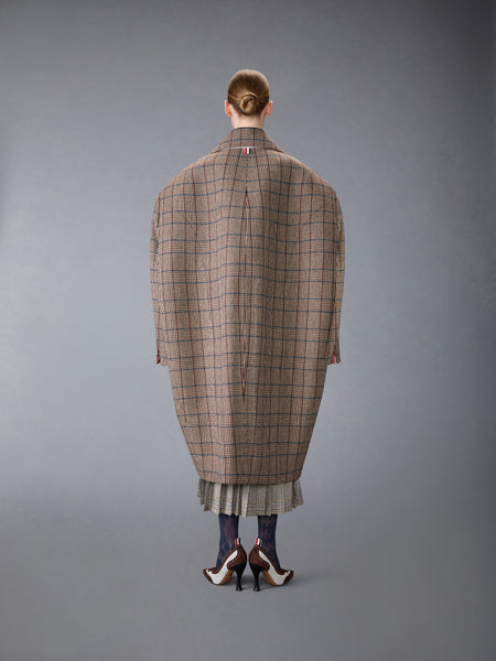 HUNTING TWEED COCOON COAT DARK BROWN