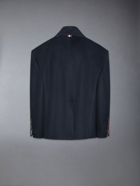 ZIBERLINE FINISH CASHMERE OVERSIZED PEACOAT NAVY
