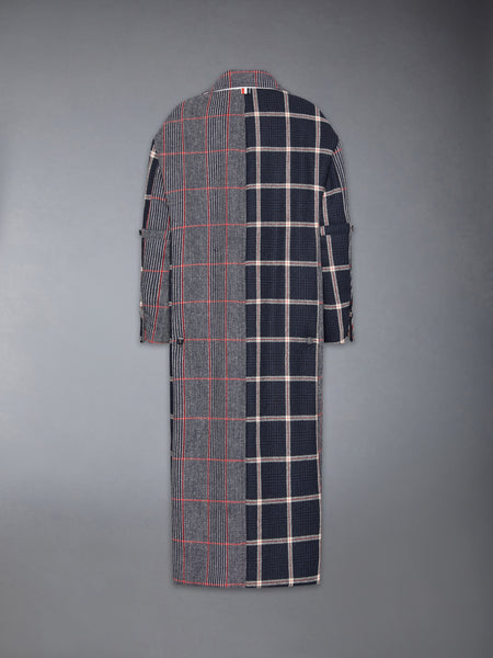FUNMIX PRINCE OF WALES ARMBAND OVERCOAT NAVY