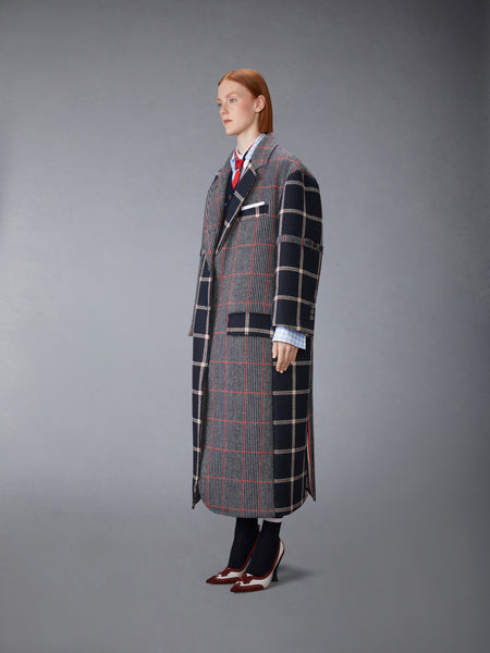 FUNMIX PRINCE OF WALES ARMBAND OVERCOAT NAVY