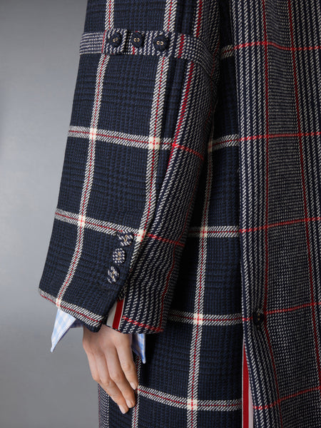 FUNMIX PRINCE OF WALES ARMBAND OVERCOAT NAVY