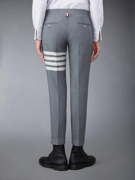 PLAIN WEAVE 4-BAR LOW RISE SKINNY TROUSER MED GREY