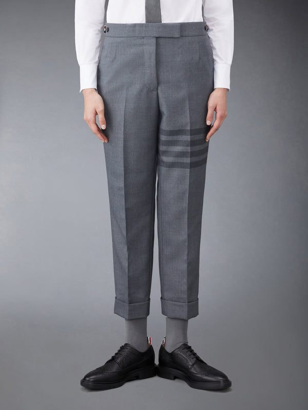 STEP TWILL SCHOOL UNIFORM 4-BAR LOW RISE SKINNY TROUSERS - featured image