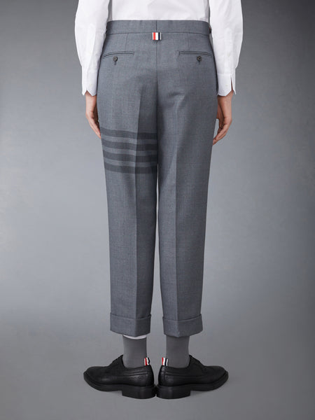 STEP TWILL SCHOOL UNIFORM 4-BAR LOW RISE SKINNY TROUSERS MED GREY