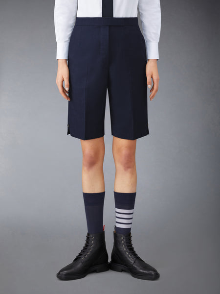 SUPER 120'S TWILL BACKSTRAP BERMUDA SHORTS NAVY