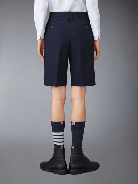 SUPER 120'S TWILL BACKSTRAP BERMUDA SHORTS NAVY