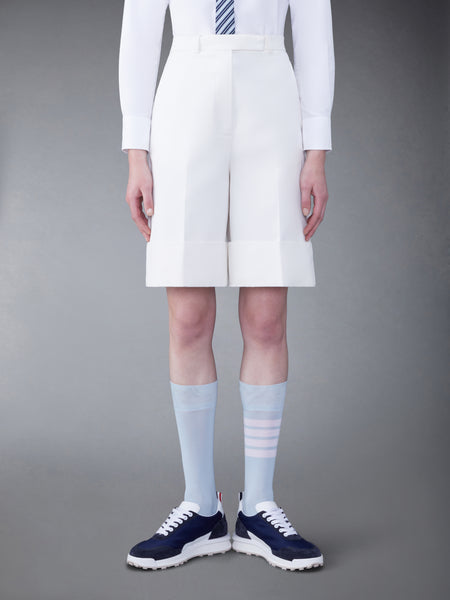 COTTON CANVAS HIGH WAISTED SHORTS OFF WHITE