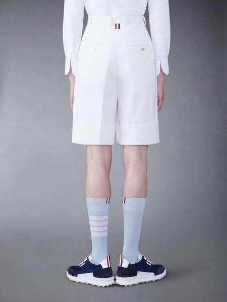 COTTON CANVAS HIGH WAISTED SHORTS OFF WHITE