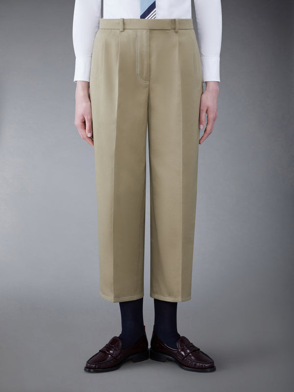 TWILL RELAXED PLEATED TROUSER - featured image