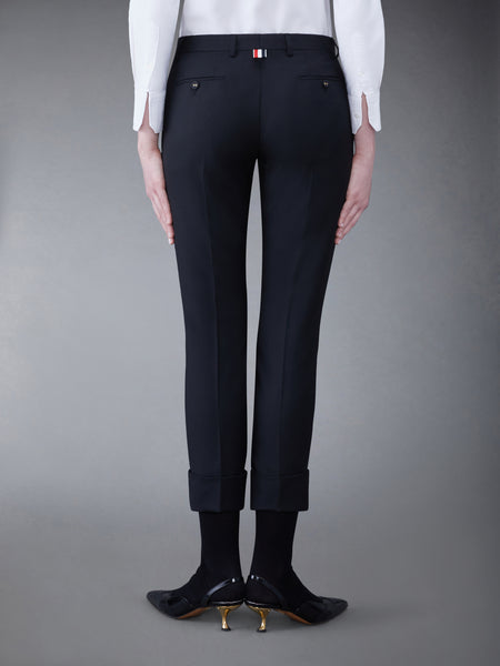 TWILL LOW RISE CIGARETTE TROUSER BLACK