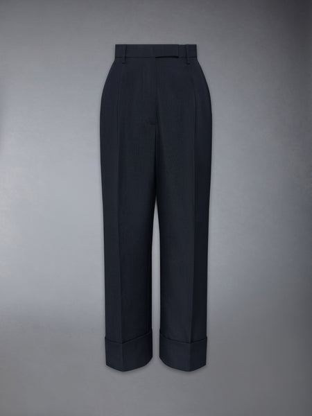 SCHOOL UNIFORM PLAIN WEAVE DOUBLE PLEAT TROUSER BLACK
