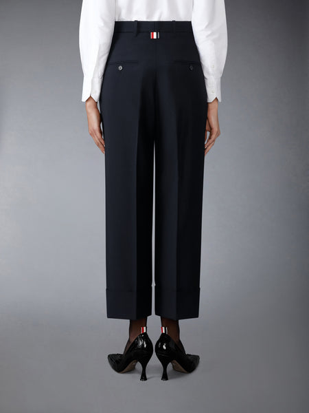 SCHOOL UNIFORM PLAIN WEAVE DOUBLE PLEAT TROUSER BLACK