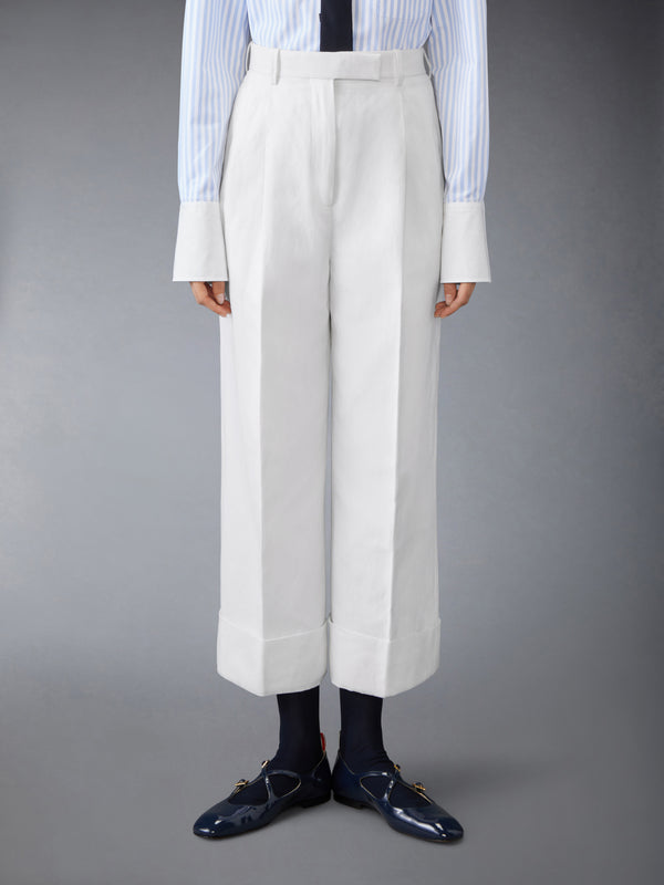 LINEN COTTON HIGH WAISTED TROUSER - image 1