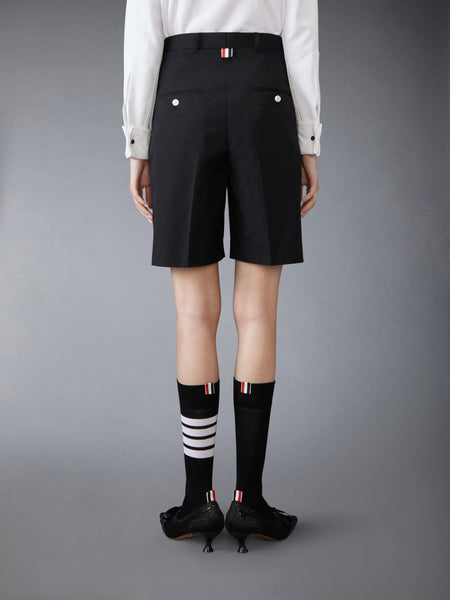 TYPEWRITER CLOTH DOUBLE PLEAT SHORTS BLACK