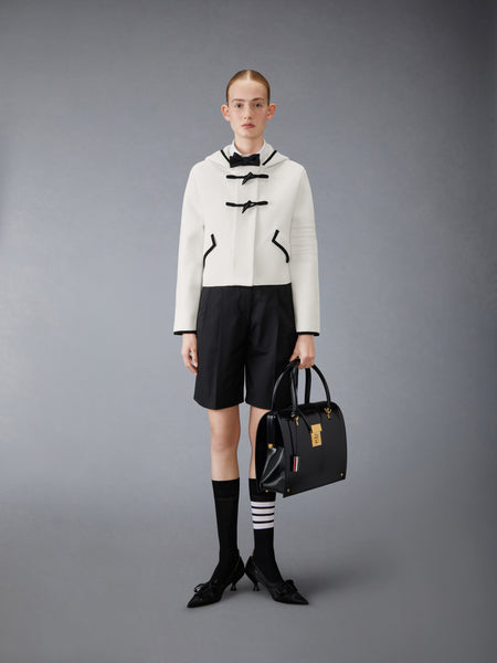 TYPEWRITER CLOTH DOUBLE PLEAT SHORTS BLACK
